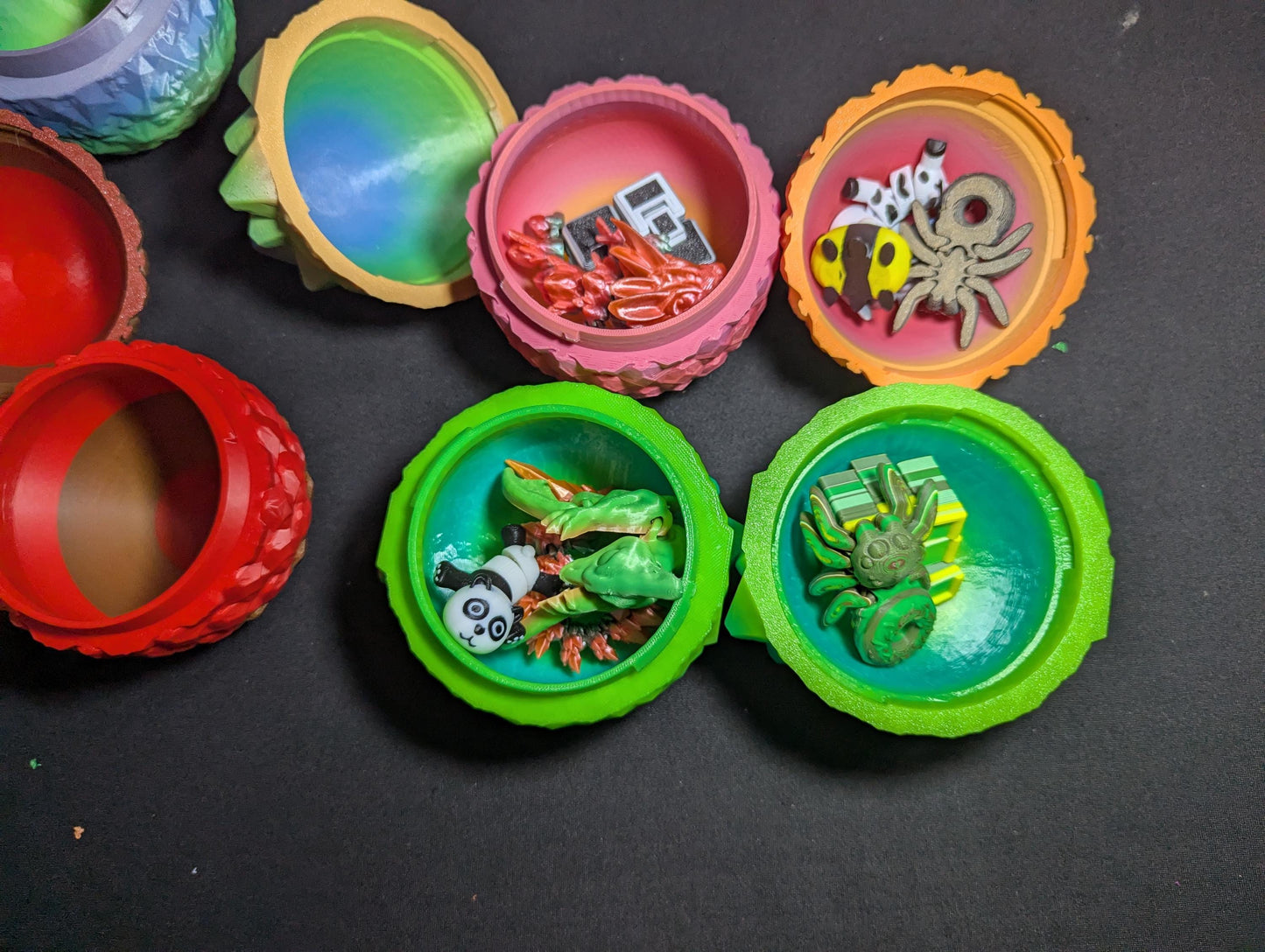 Mystery Dragon Egg Surprise | Custom Color Egg w/ Fidget Toys Inside | Includes Dragon or Tadling (by size) + 3D Printed Creatures & Toys.