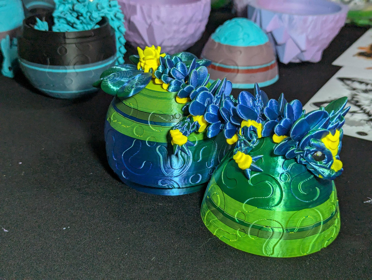 3D Printed Lucky Clover Baby Dragon, Toy, Dragon , Articulated Dragon Figurine, Child Room Decor, Dragon Flex Toy, Anxiety and Stress Relief