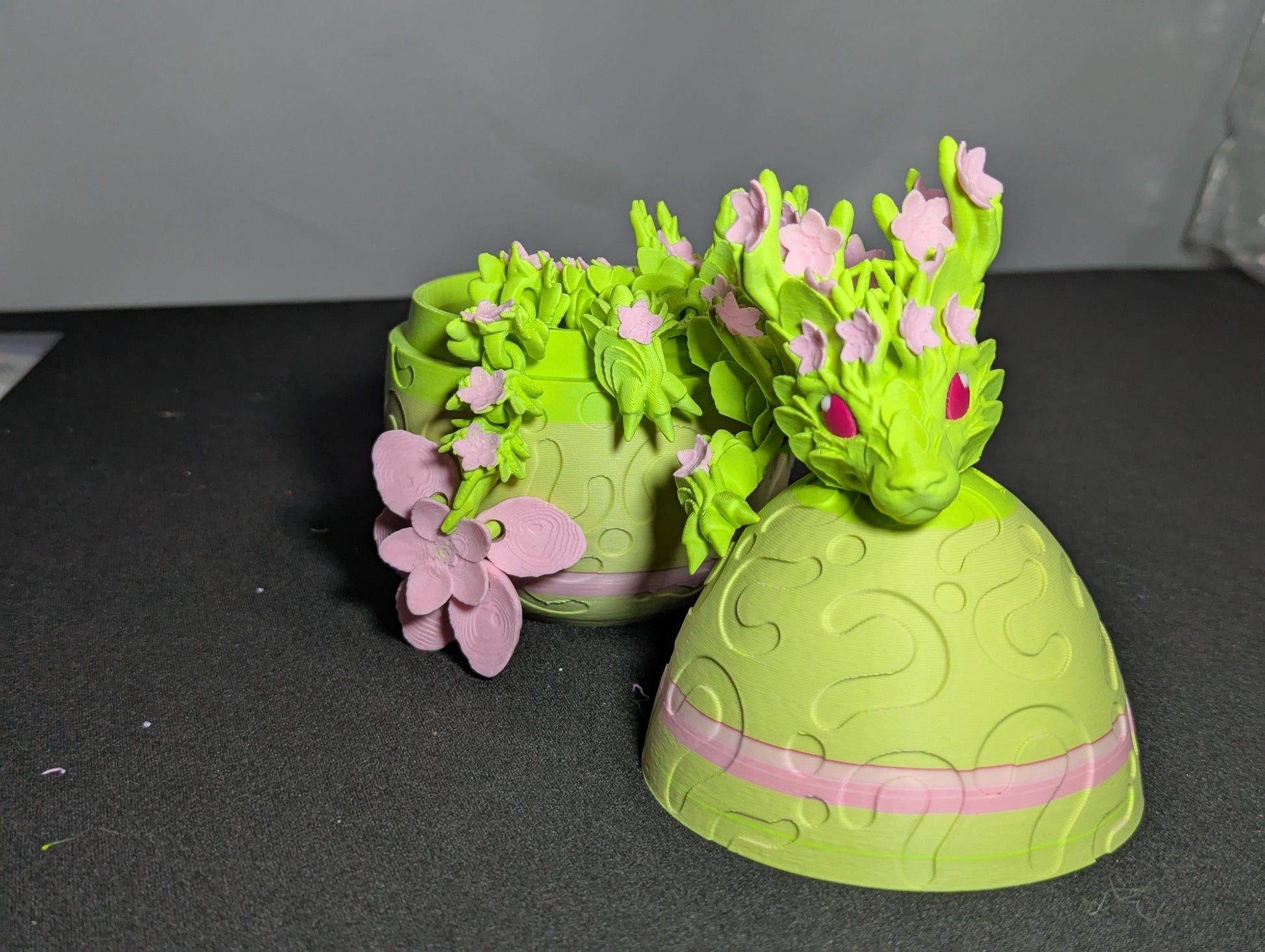3D Printed Cherry Blossom Dragon Floral Fantasy Decor with Nature Inspired Details Articulated Spring flower Articulated Anxiety Relief