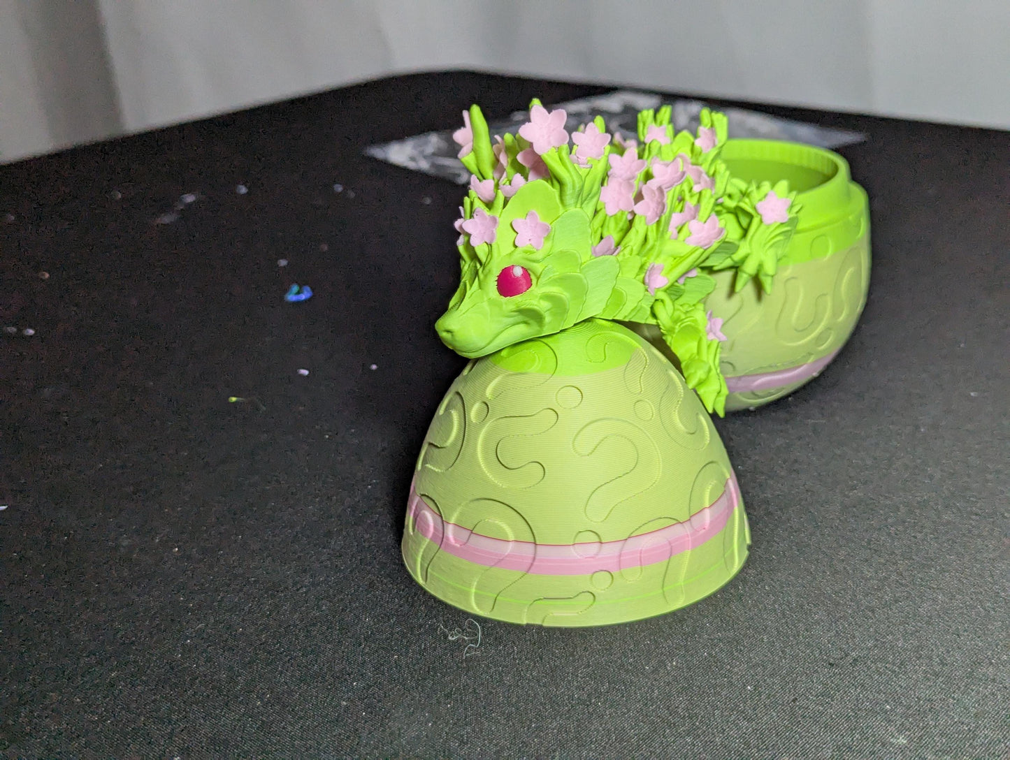 3D Printed Cherry Blossom Dragon Floral Fantasy Decor with Nature Inspired Details Articulated Spring flower Articulated Anxiety Relief