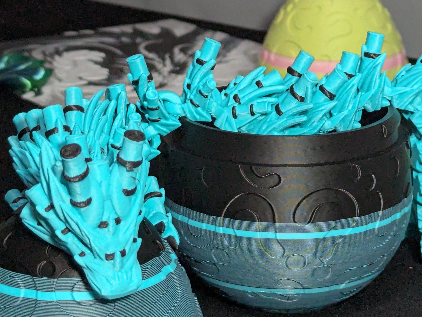 3D Printed Bamboo Dragon Figurine, Articulating Fidget Toy, Cute Desk Decor, Fantasy Gifts, Custom Made to Order, Stress and Anxiety Relief