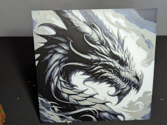 Dragon Hueforge Illustration | Mythical Creature Art | Epic Dragon Head Fantasy Wall Print