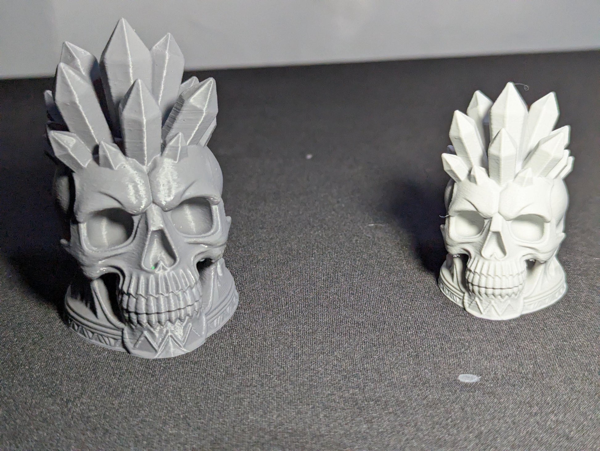 Gothic Crystal Skull, Spiked Skull Head Desk Decor | 3D Printed Gothic Skull Sculpture | Edgy Horror Office Accent