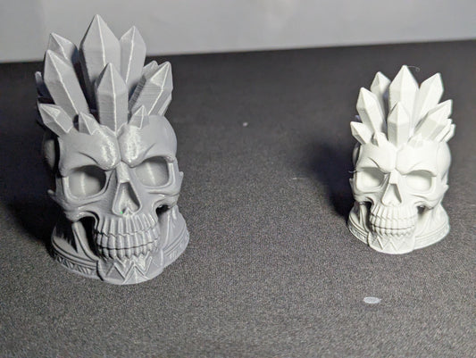 Gothic Crystal Skull, Spiked Skull Head Desk Decor | 3D Printed Gothic Skull Sculpture | Edgy Horror Office Accent
