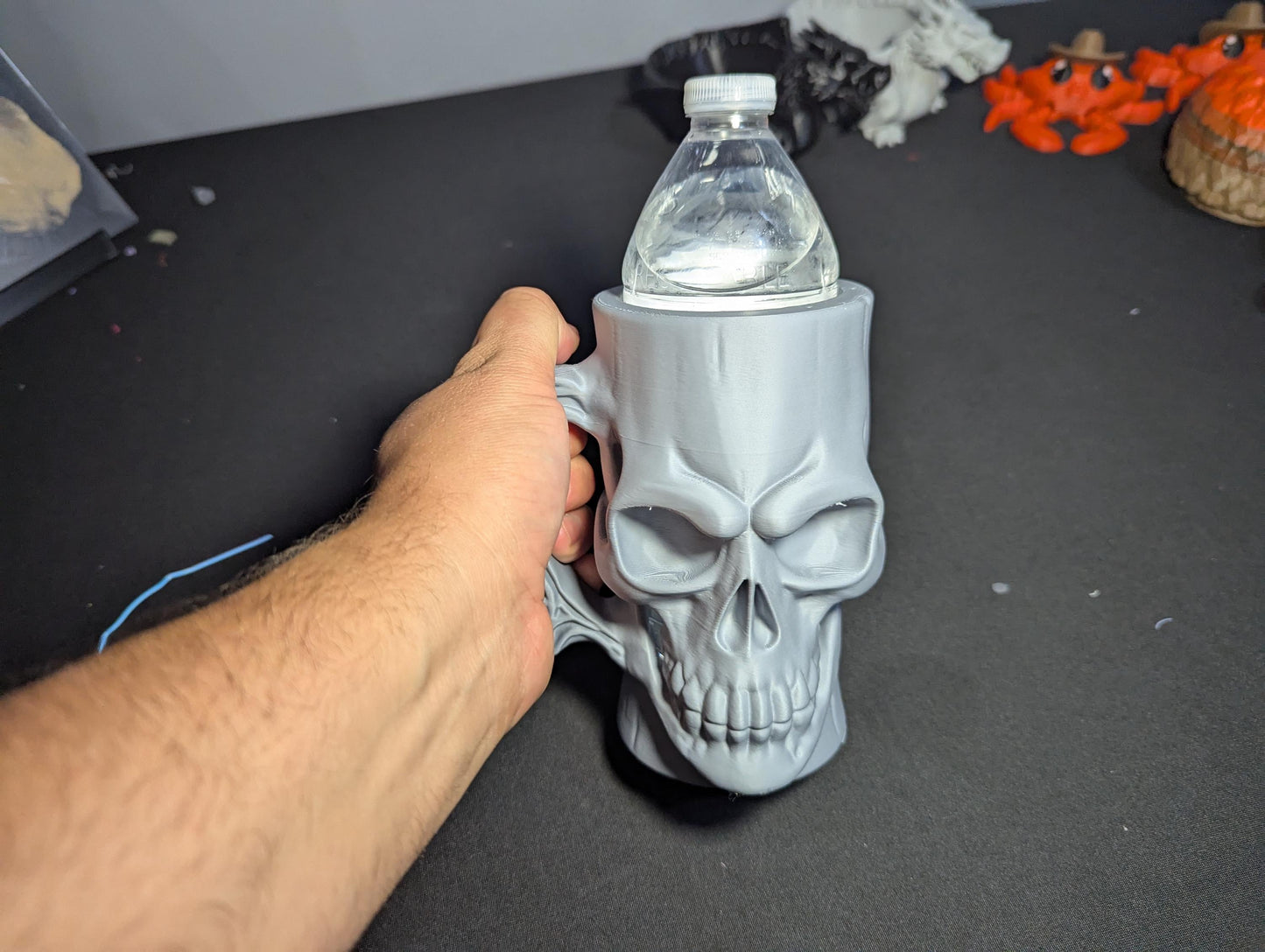 Skeleton Skull Drink Mug | 3D Printed Gothic Cup Holder | Spooky Decor or Gift Gothic 3D Printed Skull Holder | Creepy Desk or Shelf Decor