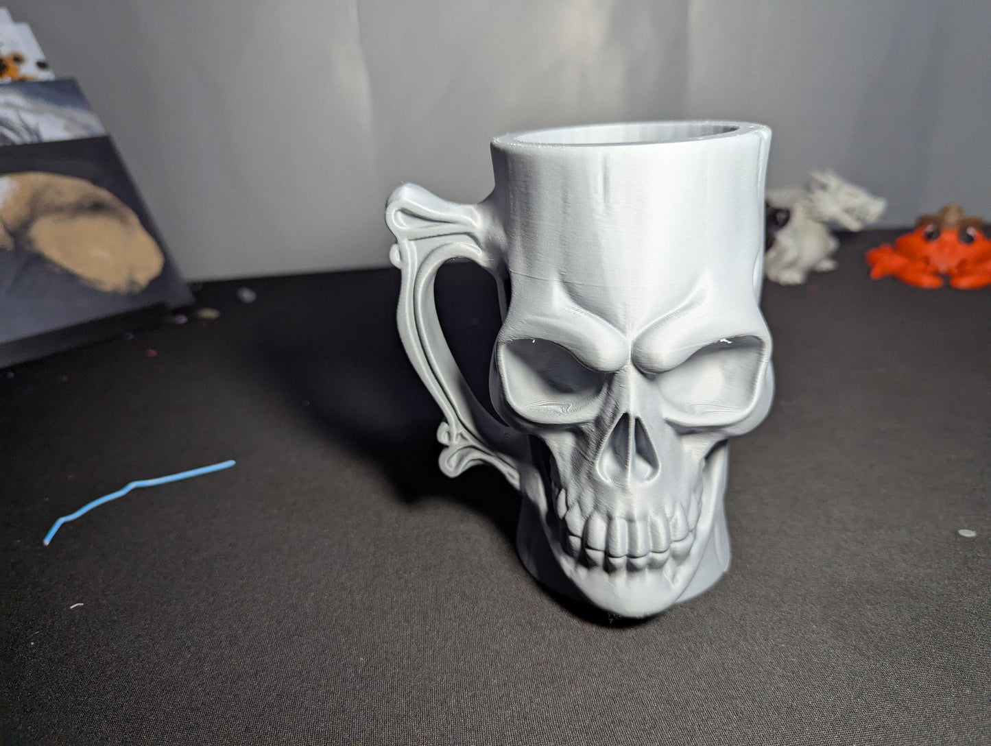 Skeleton Skull Drink Mug | 3D Printed Gothic Cup Holder | Spooky Decor or Gift Gothic 3D Printed Skull Holder | Creepy Desk or Shelf Decor
