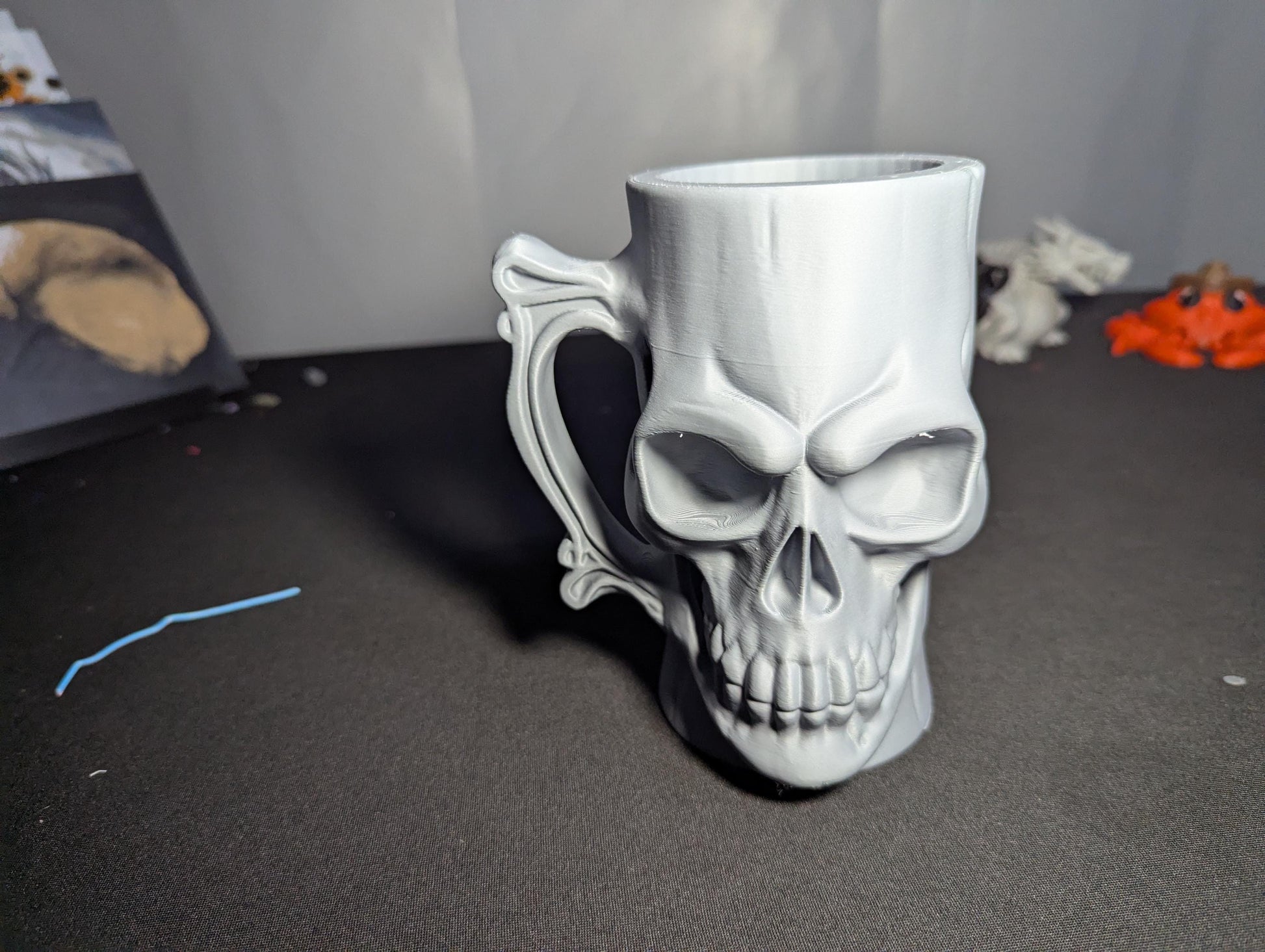 Skeleton Skull Drink Mug | 3D Printed Gothic Cup Holder | Spooky Decor or Gift Gothic 3D Printed Skull Holder | Creepy Desk or Shelf Decor