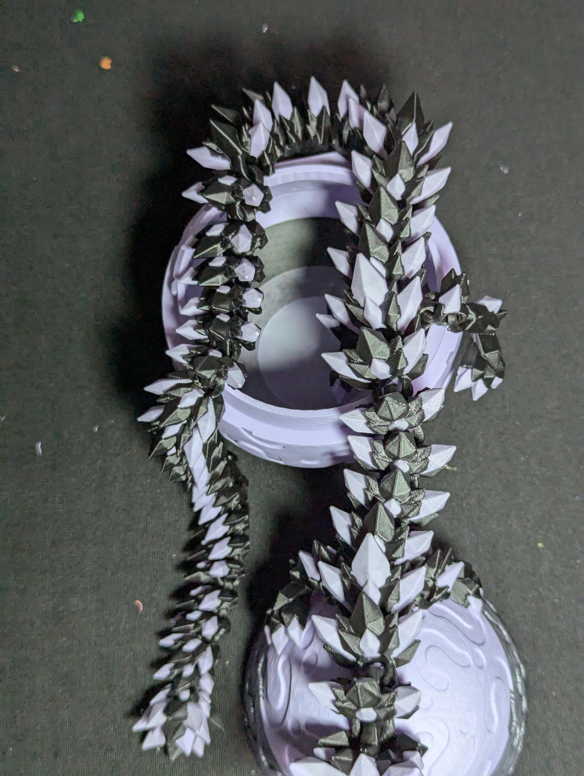 3D Printed Crystal Articulated Dragon, Dragon Egg, Dragon Toy Handmade Childrens Toys, Crystal Dragon with Dragon Egg Fidget Toy, Desk Decor