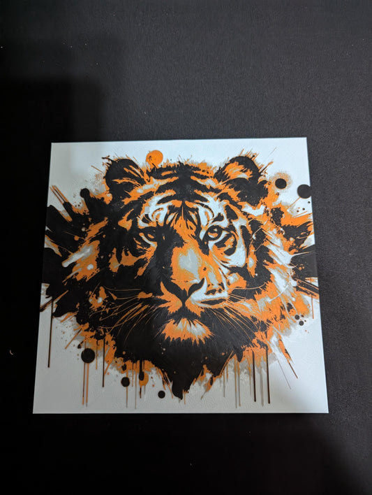 Hueforge Tiger Wall Art | 3D Printed Color Layered Animal Portrait | Modern Gradient Decor for Wildlife & Jungle Lovers