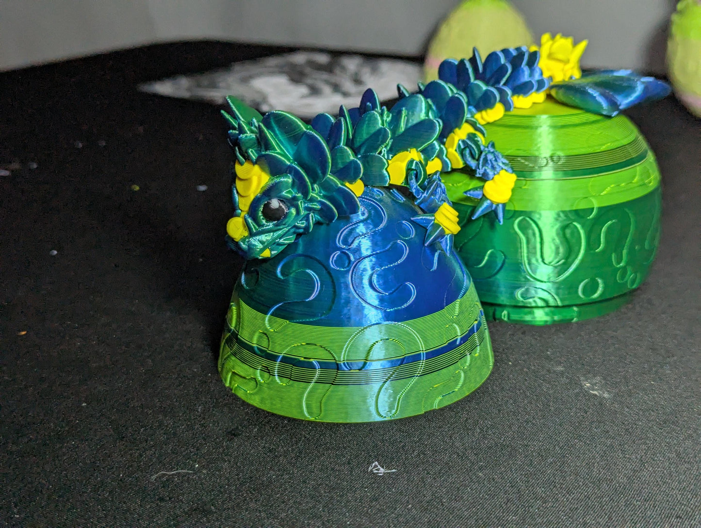 3D Printed Lucky Clover Baby Dragon, Toy, Dragon , Articulated Dragon Figurine, Child Room Decor, Dragon Flex Toy, Anxiety and Stress Relief