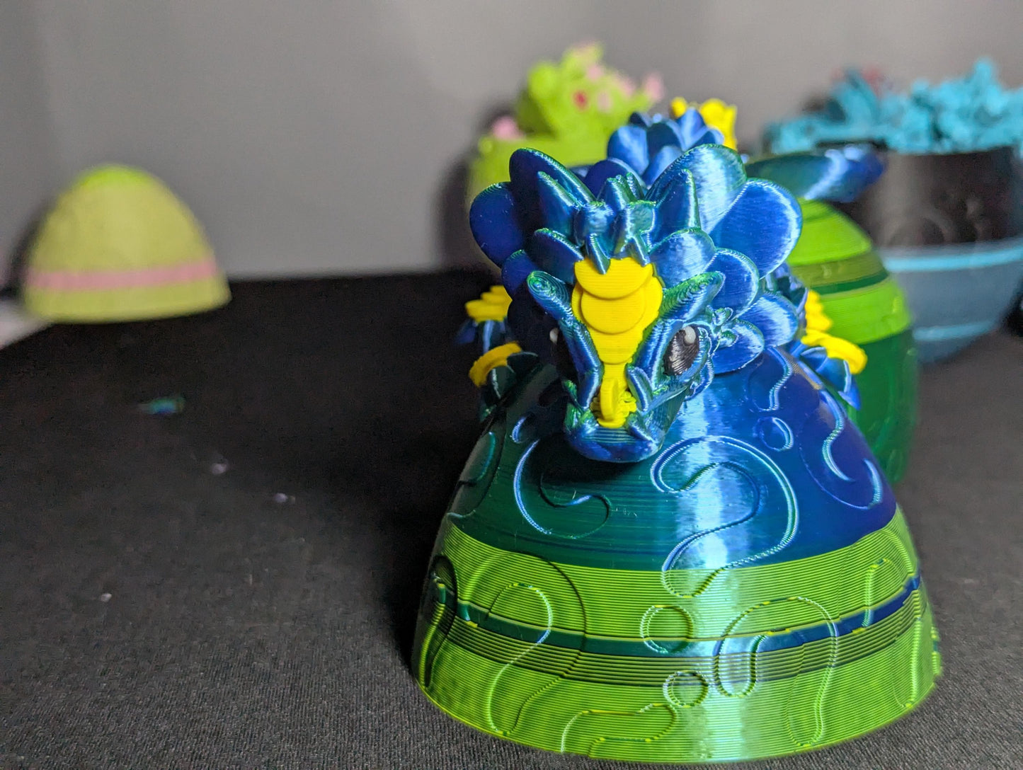 3D Printed Lucky Clover Baby Dragon, Toy, Dragon , Articulated Dragon Figurine, Child Room Decor, Dragon Flex Toy, Anxiety and Stress Relief