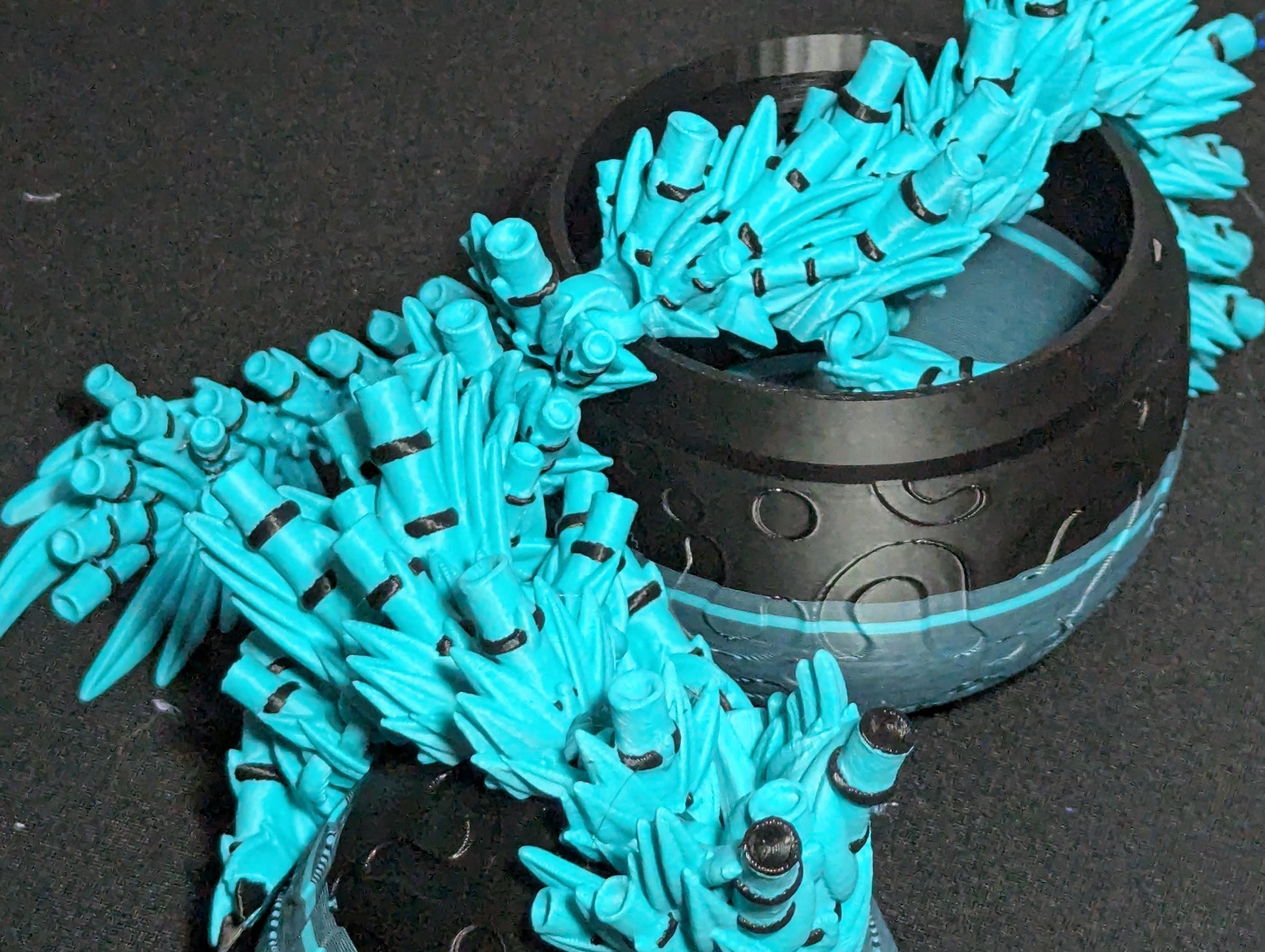 3D Printed Bamboo Dragon Figurine, Articulating Fidget Toy, Cute Desk Decor, Fantasy Gifts, Custom Made to Order, Stress and Anxiety Relief