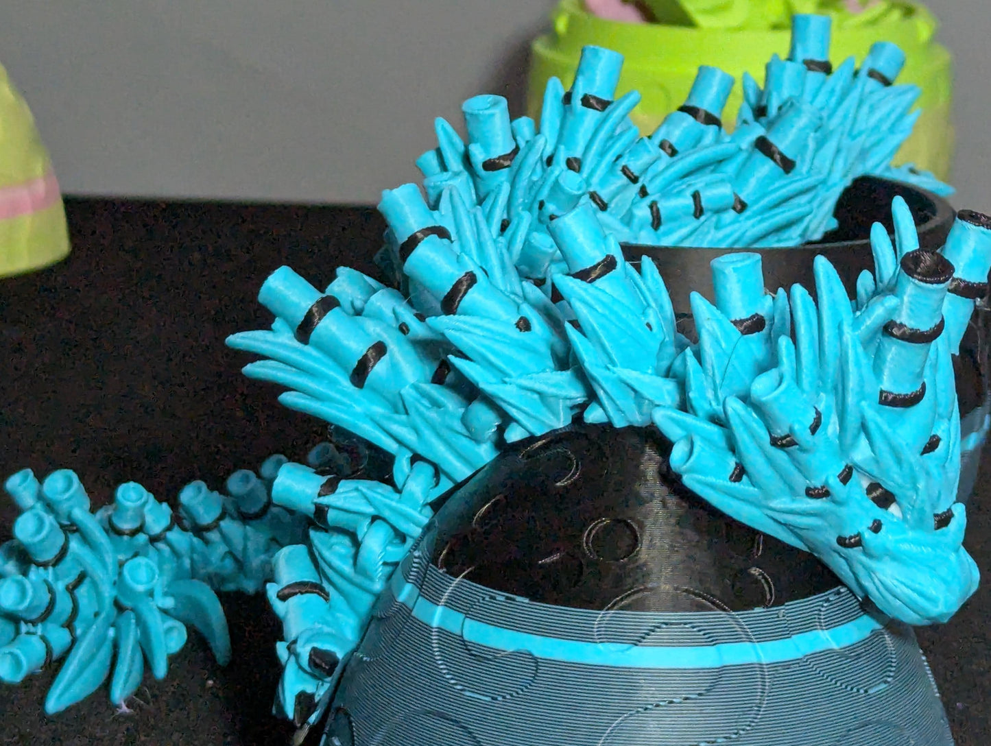 3D Printed Bamboo Dragon Figurine, Articulating Fidget Toy, Cute Desk Decor, Fantasy Gifts, Custom Made to Order, Stress and Anxiety Relief