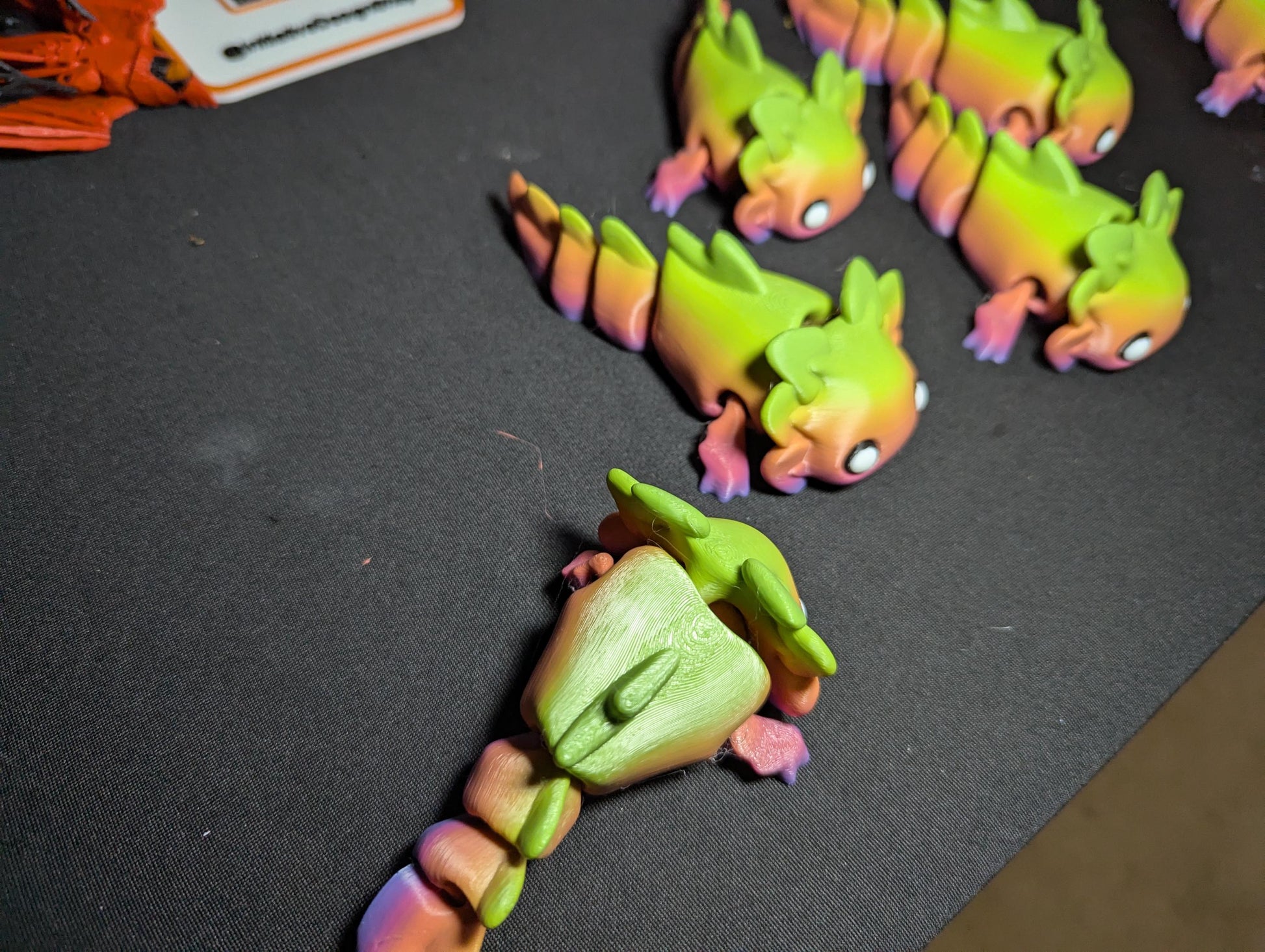 Rainbow Axolotl Fidget Toy – 3D Printed Articulated Cute Creature- Cute Axolotl Figurine