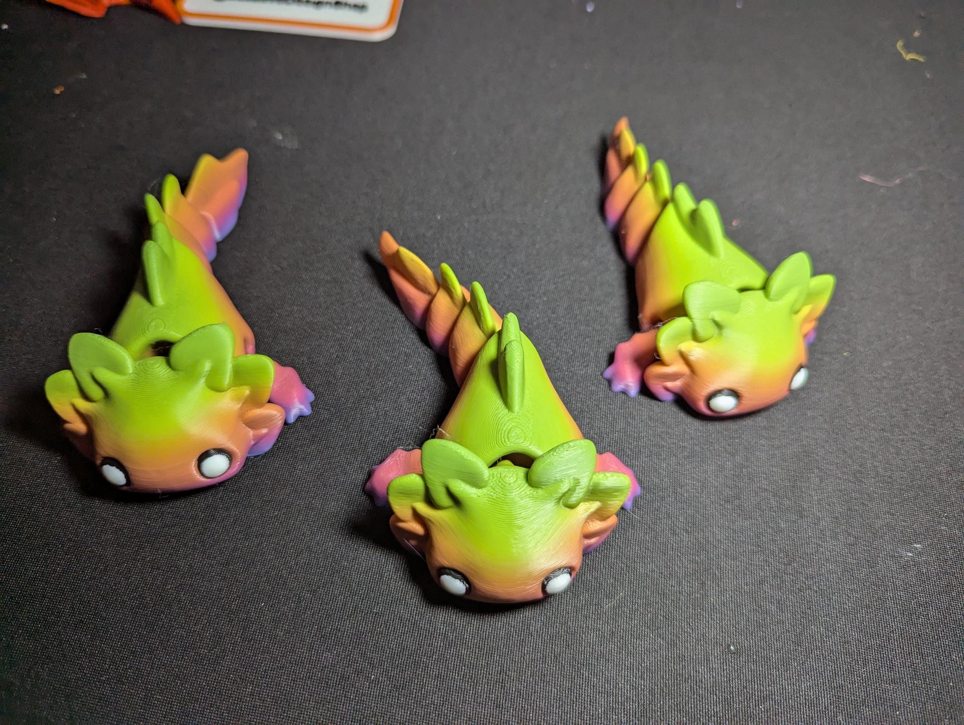 Rainbow Axolotl Fidget Toy – 3D Printed Articulated Cute Creature- Cute Axolotl Figurine