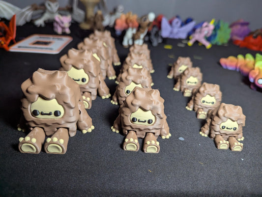 Cute Bigfoot Figurine – 3D Printed Sasquatch Creature in Multiple Sizes- Mini Bigfoot Toy- Tiny Bigfoot Family