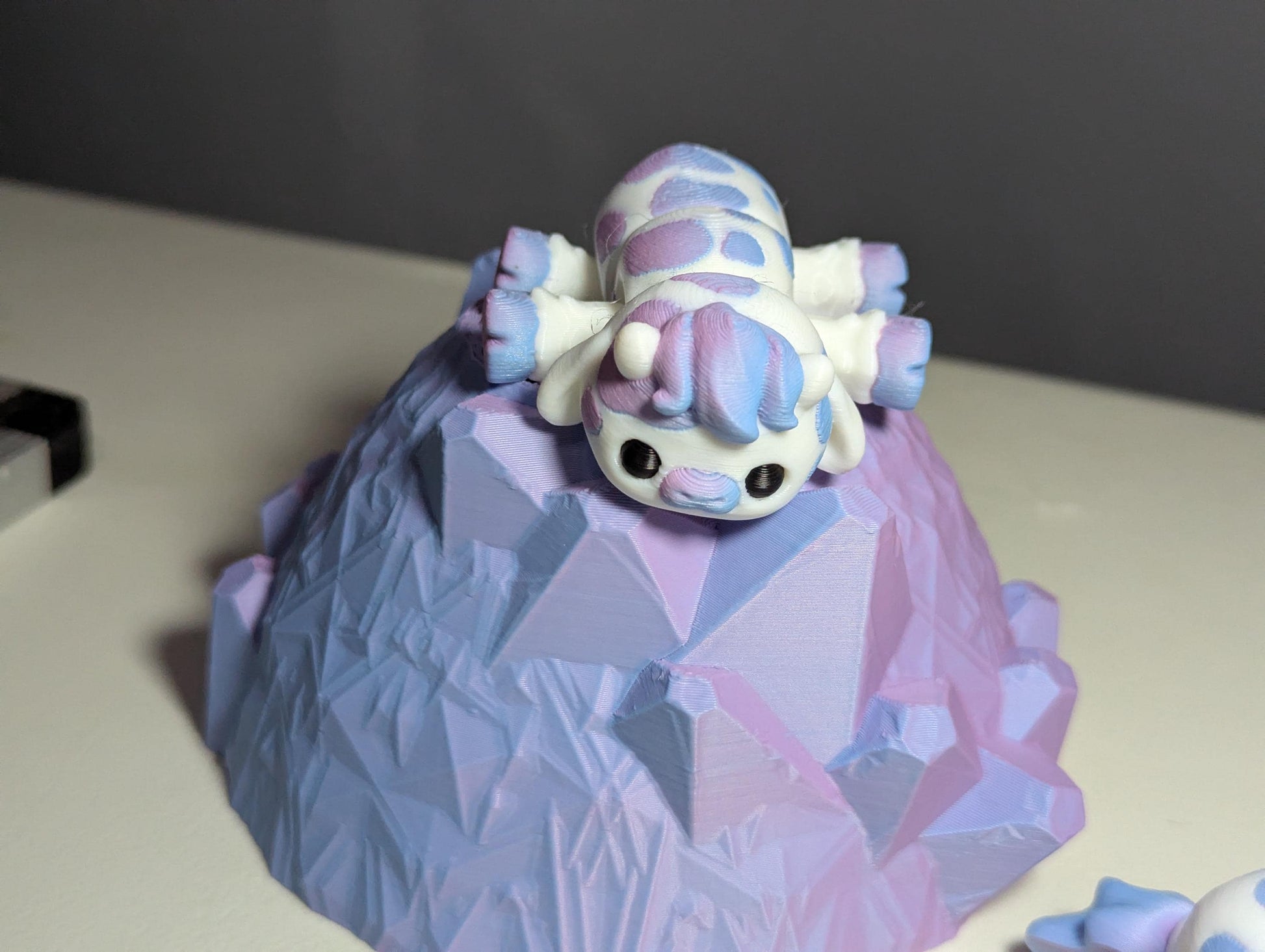 Articulated Baby Cow – 3D Printed Multicolor Lavender & White Cute Cow Figurine – Articulated Fidget Toy – Gift for Animal Lovers