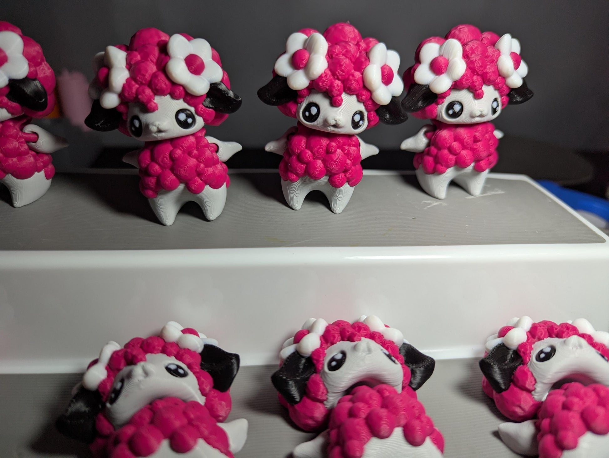 Mini Fantasy Sheep Figure – Cute Pink & White 3D Printed Collectible – Desk Buddy or Gift