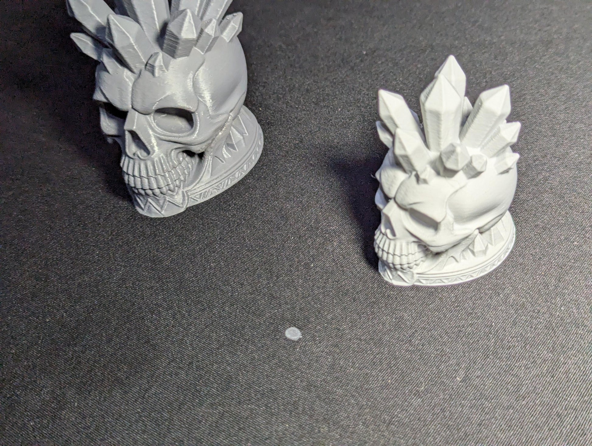 Gothic Crystal Skull, Spiked Skull Head Desk Decor | 3D Printed Gothic Skull Sculpture | Edgy Horror Office Accent