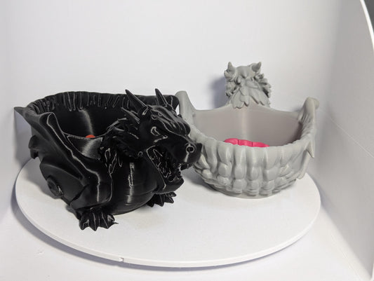 Fierce Dragon Trinket Holder | 3D Printed Mythical Creature Trinket Holder | Fantasy Desk or Shelf Decor