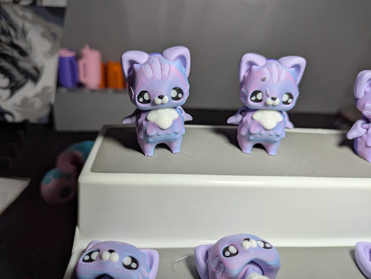 Mini Fantasy cat Figure – Cute Pastel Desk Buddy – 3D Printed Collectible Toy- cat flexi