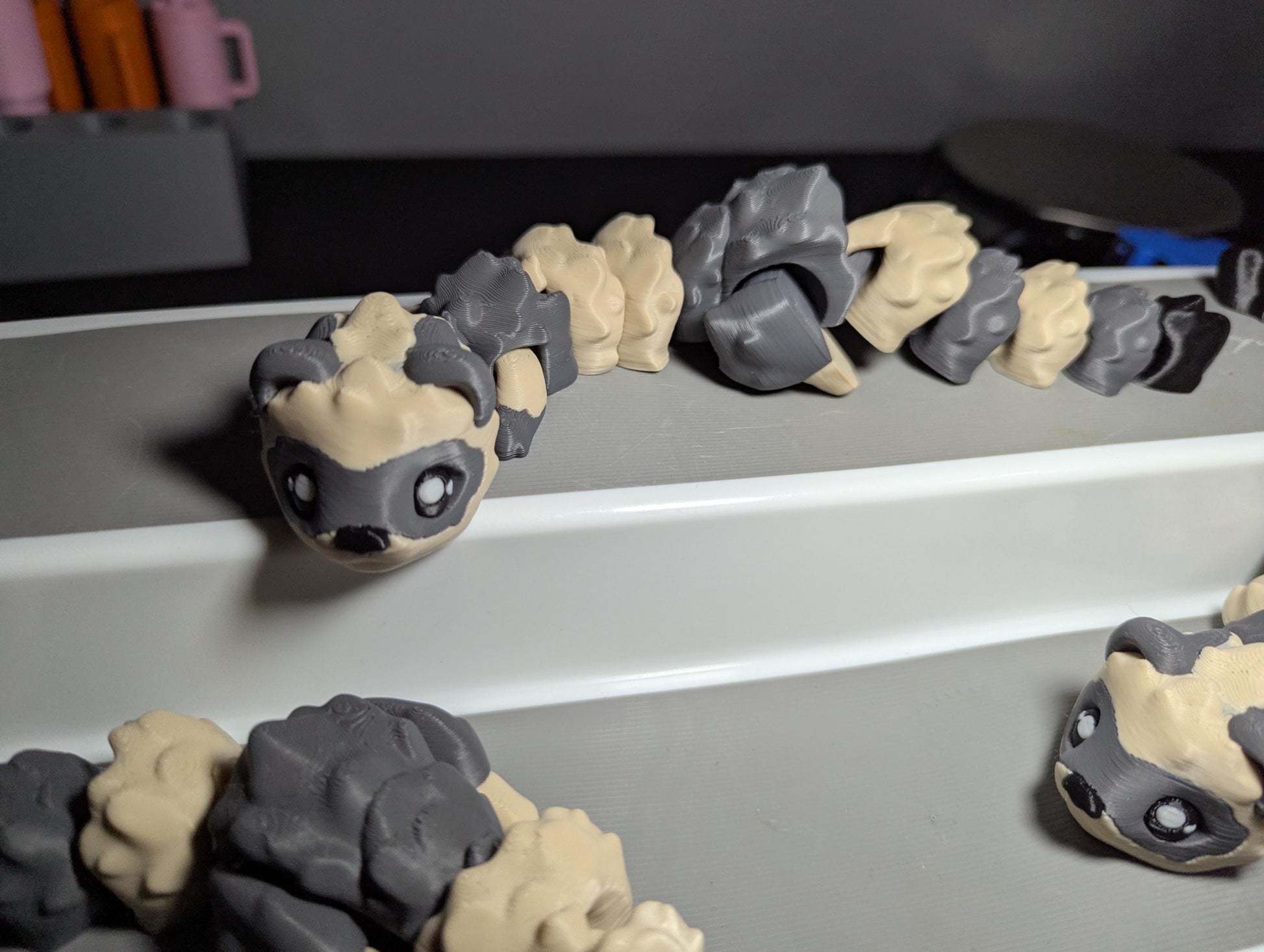 3D Printed Articulated Ferret Fidget Toy – Flexible Ferret Desk Pet, Cute Stress Relief Animal Gift, Fun Collectible for Ferret Lovers