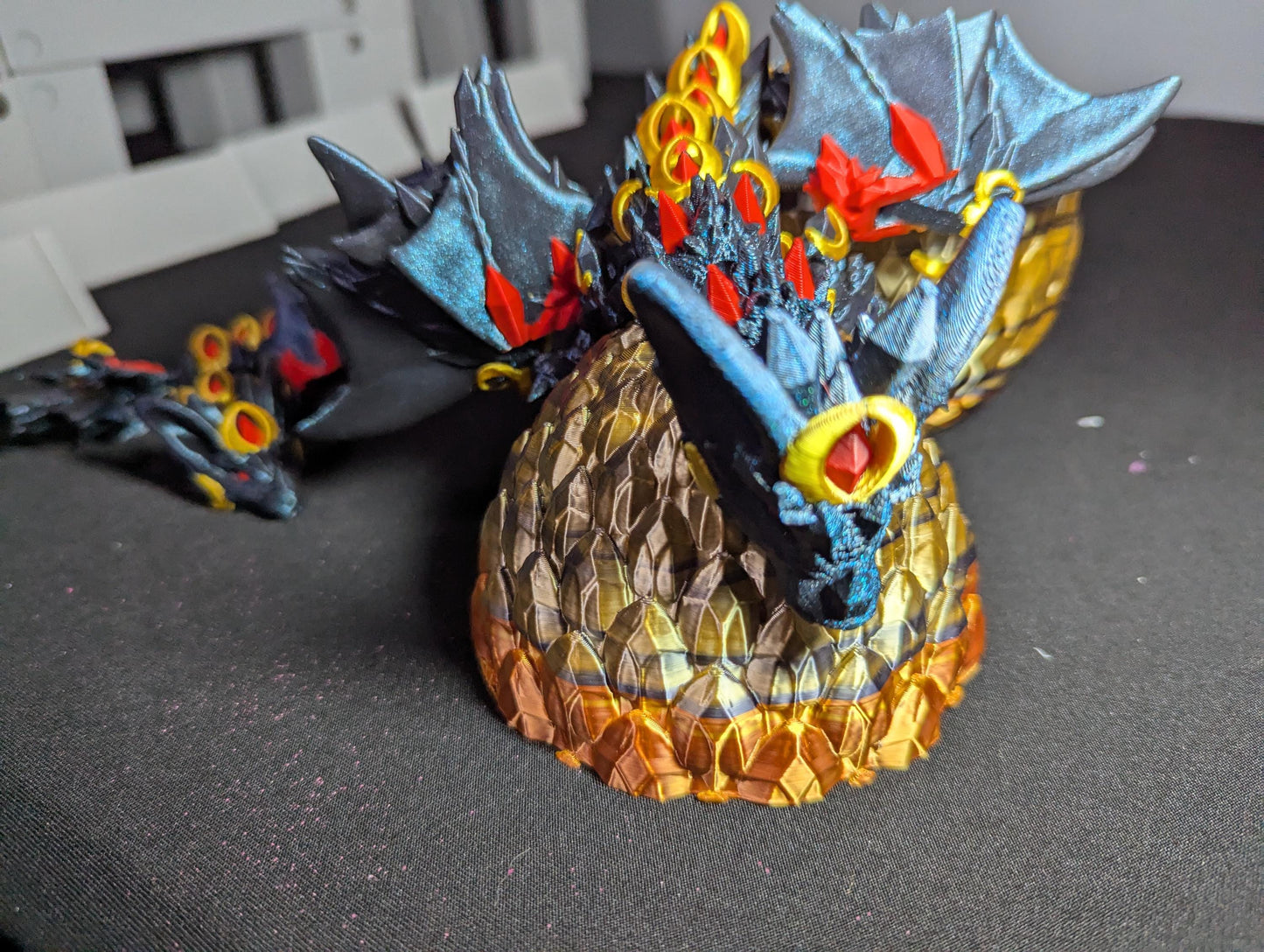 Nightwing Dragon Articulated 3D Printed Fantasy Bat Fidget Toy Multi-Joint Flexible Desk Display Print-in-Place Anxiety and ADHD Stress Toy