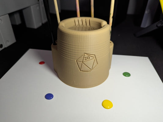 Artist Paint Brush Holder Cleaning Station 3D Printed Water Pot Organizer Desktop Art Studio Tool