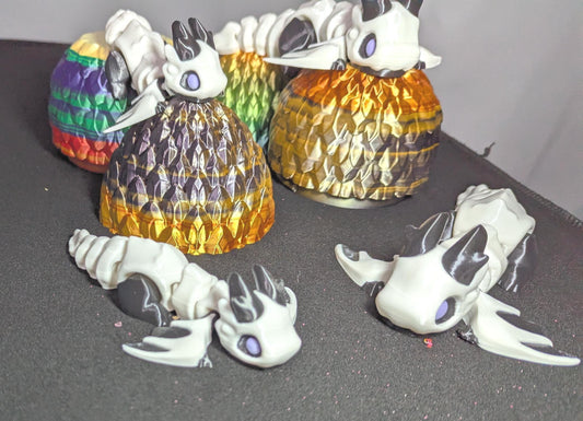 Skeleton Dragon Bone Marrow 3D Printed Articulated Gothic Fantasy Fidget Toy White Anatomical Anxiety and ADHD Stress Relief Fidget