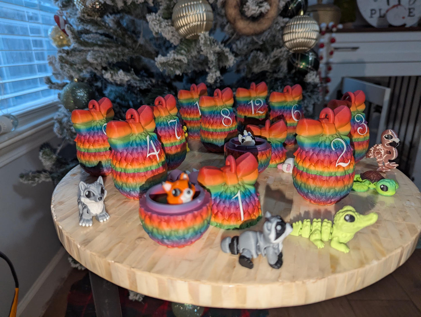 12 Days of Christmas Advent Calendar mini animal inside 3D Printed Countdown Holiday