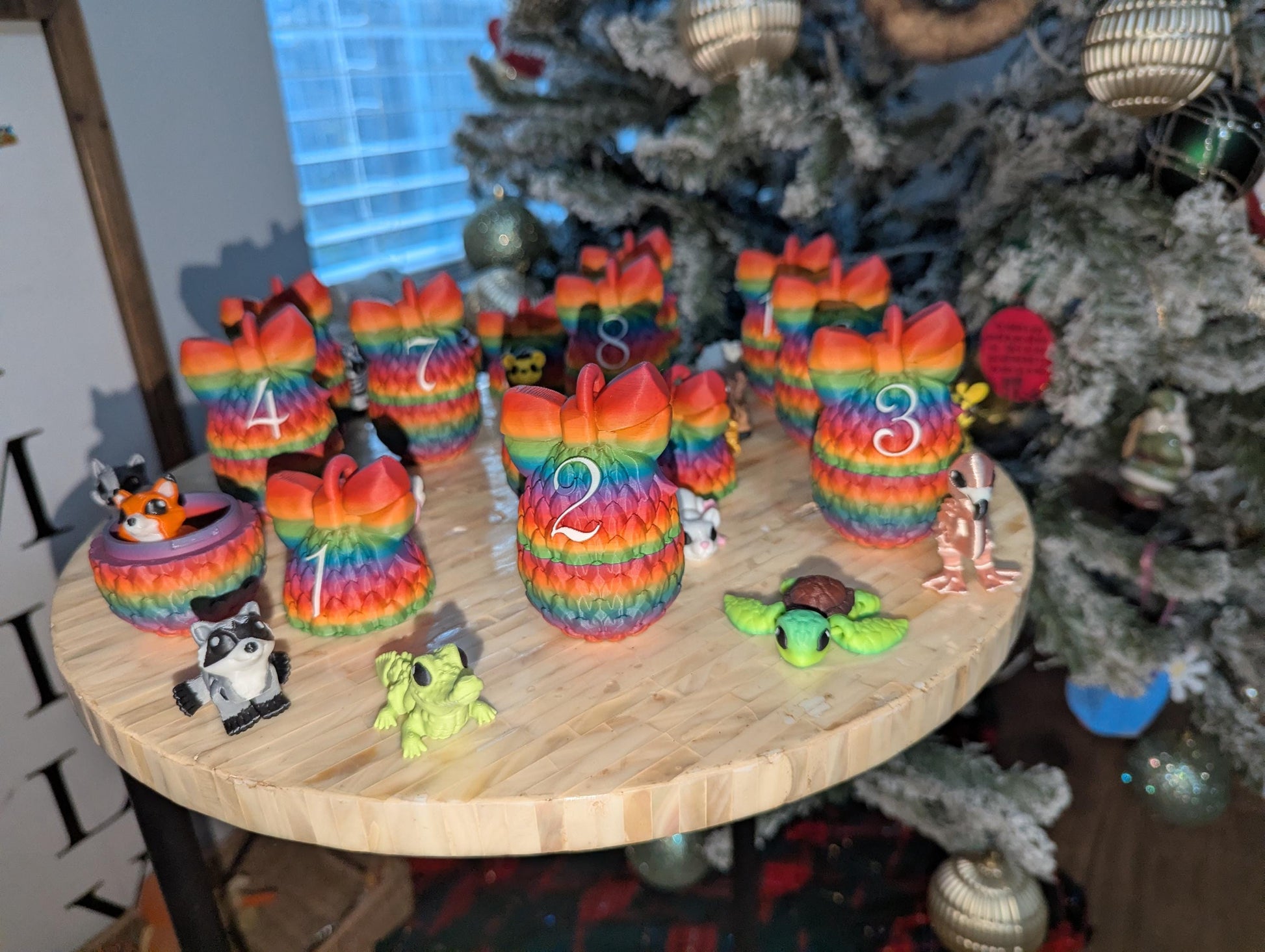 12 Days of Christmas Advent Calendar mini animal inside 3D Printed Countdown Holiday