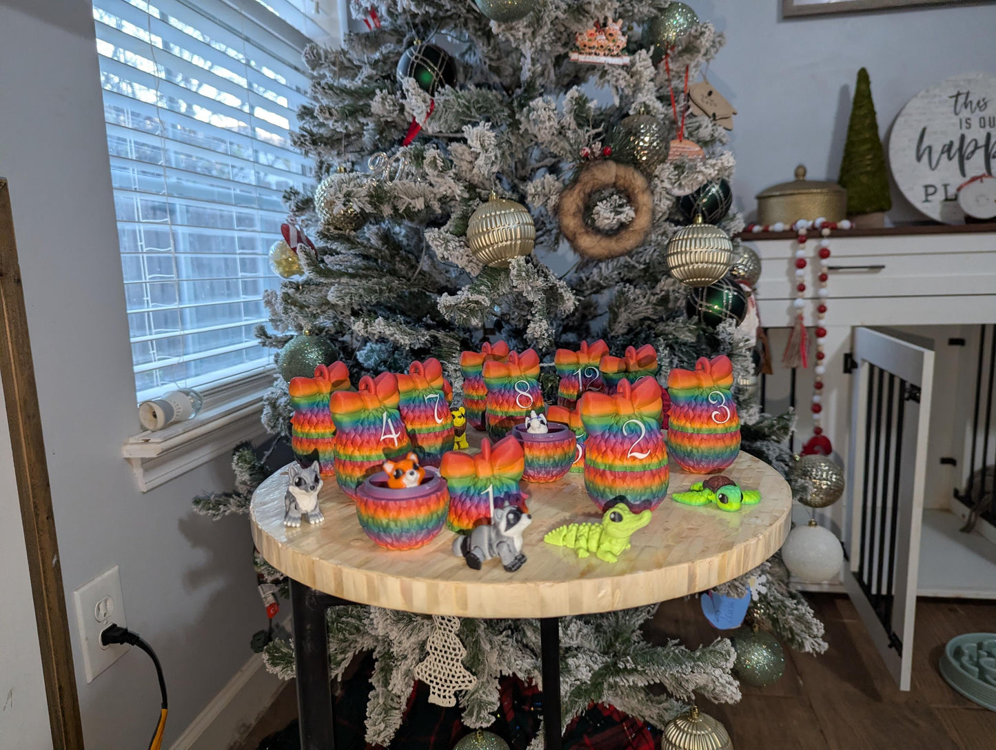 12 Days of Christmas Advent Calendar mini animal inside 3D Printed Countdown Holiday