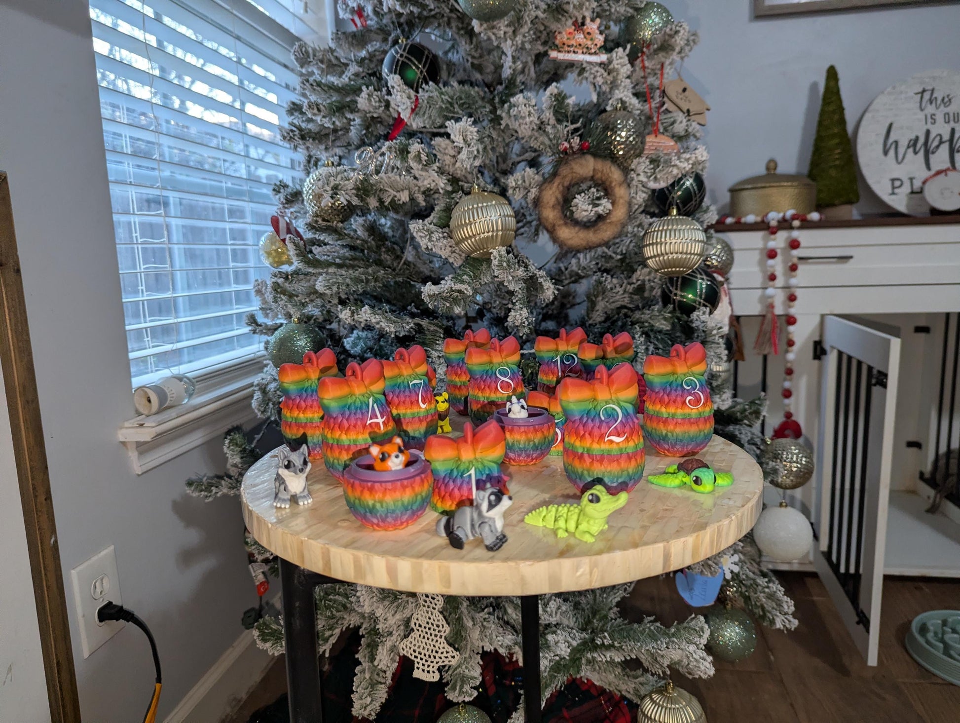 12 Days of Christmas Advent Calendar mini animal inside 3D Printed Countdown Holiday