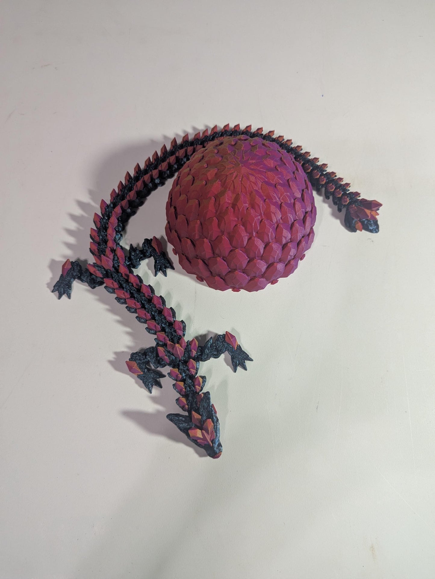 Crystal Wolf Dragon Articulated 3D-Printed Flexible Geometric Hybrid Fantasy Creature Collectible Fidget Multiple Sizes