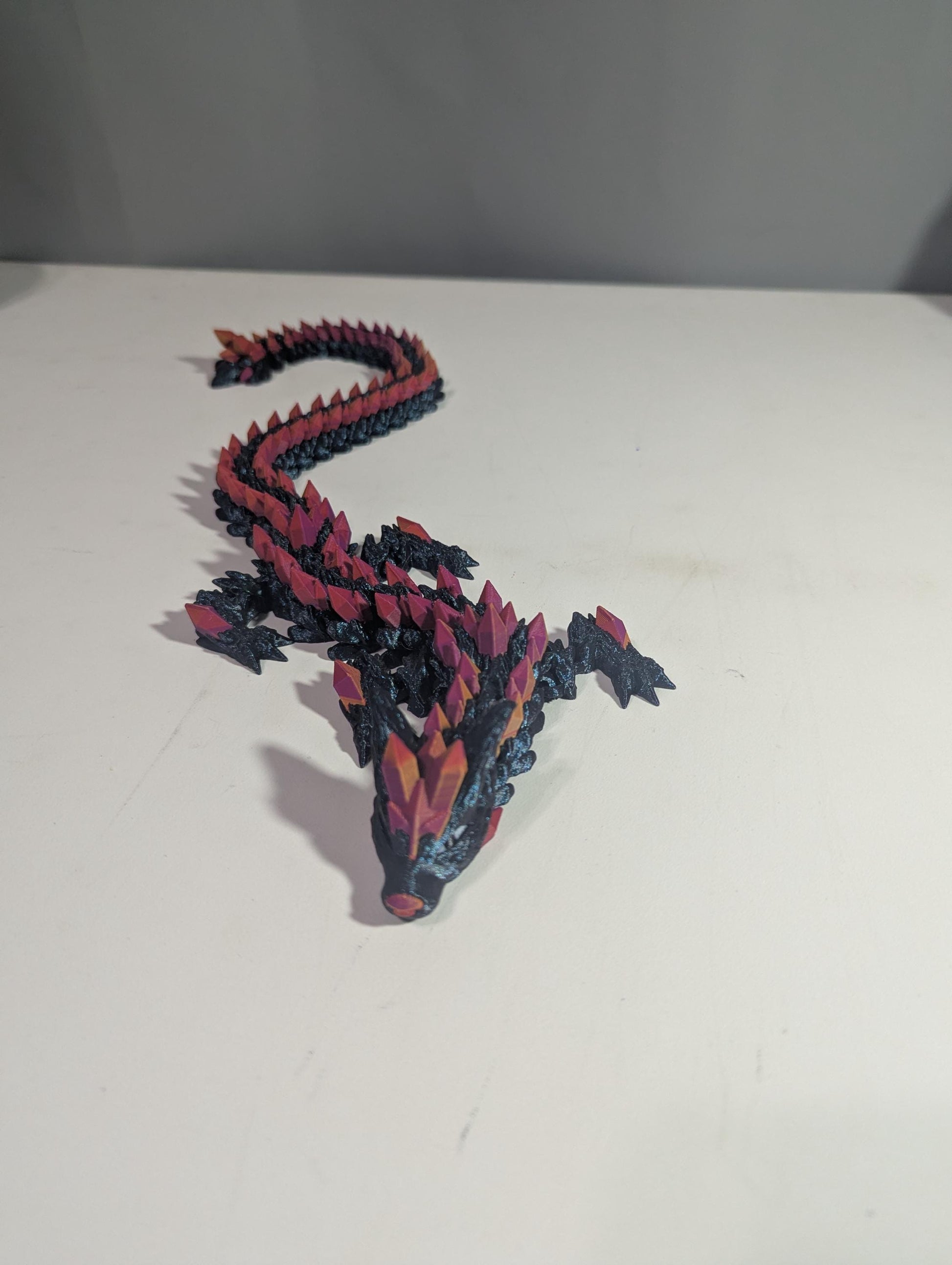 Crystal Wolf Dragon Articulated 3D-Printed Flexible Geometric Hybrid Fantasy Creature Collectible Fidget Multiple Sizes