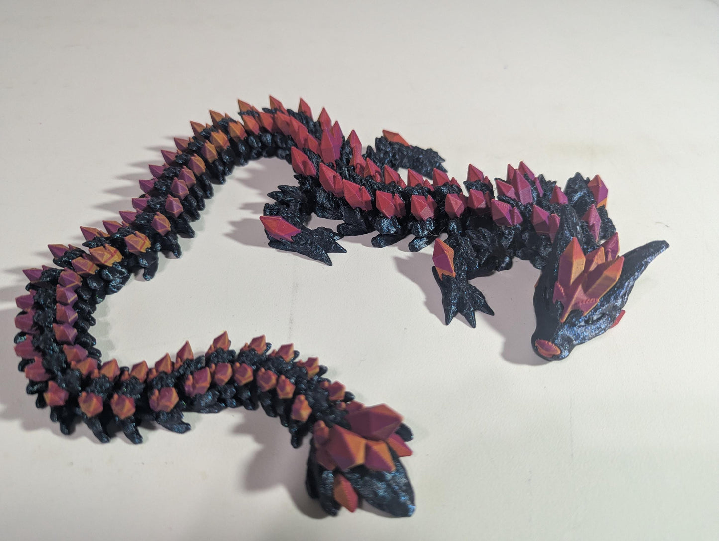 Crystal Wolf Dragon Articulated 3D-Printed Flexible Geometric Hybrid Fantasy Creature Collectible Fidget Multiple Sizes