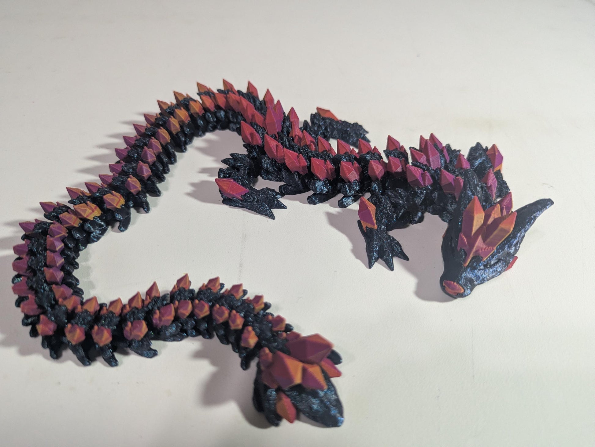 Crystal Wolf Dragon Articulated 3D-Printed Flexible Geometric Hybrid Fantasy Creature Collectible Fidget Multiple Sizes