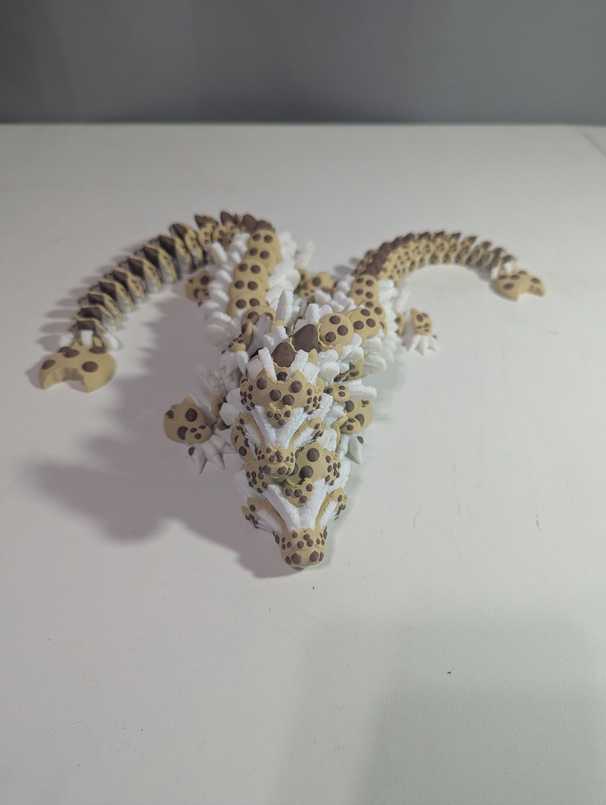 Chocolate Chip Dragon 3D-Printed Articulated Cookie Fantasy Creature Flexible Fidget Toy Collectible Multiple Sizes
