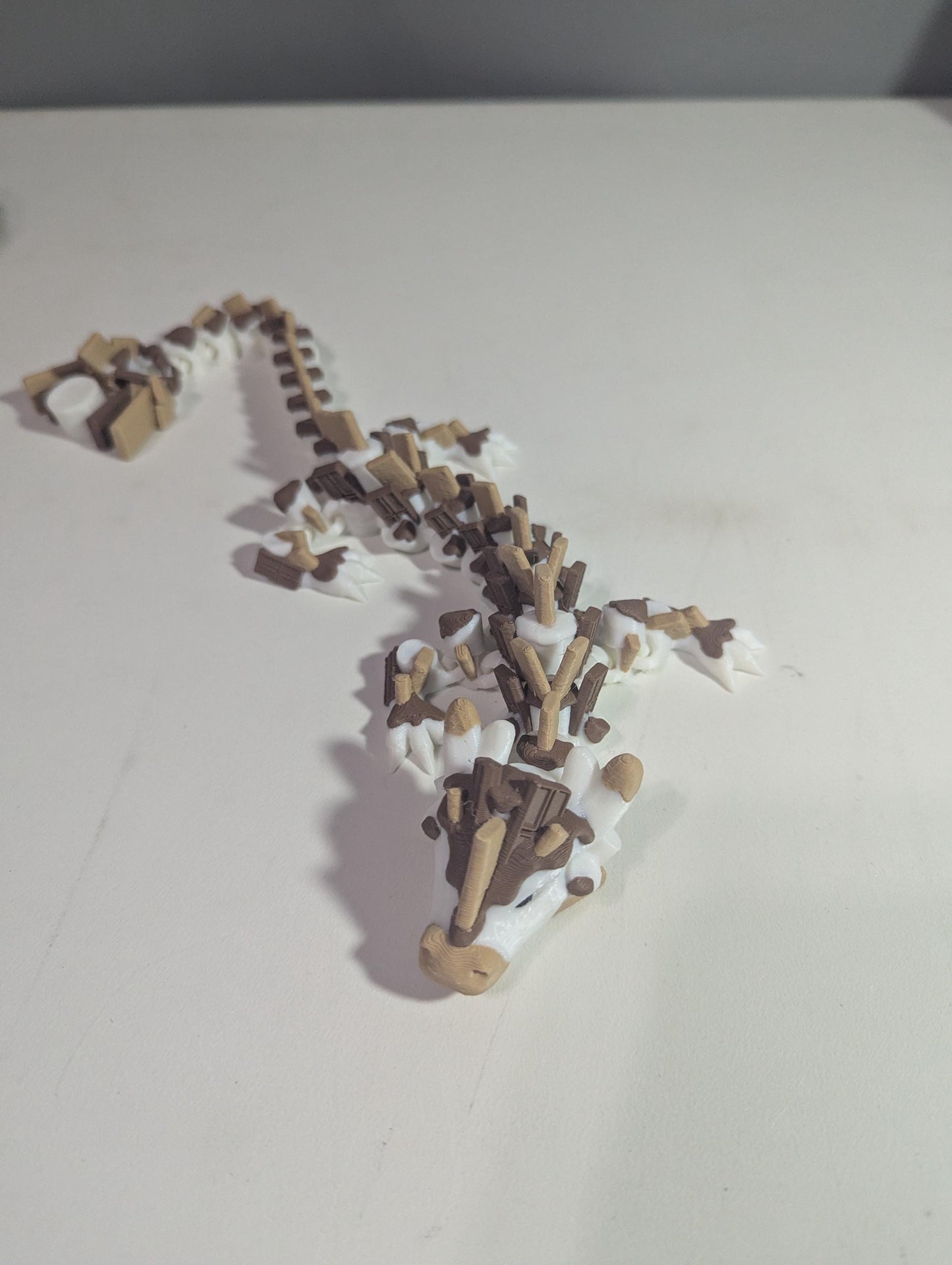 S’mores Dragon Articulated 3D-Printed Flexible Campfire Food Dragon Fantasy Creature Fidget Multiple Sizes