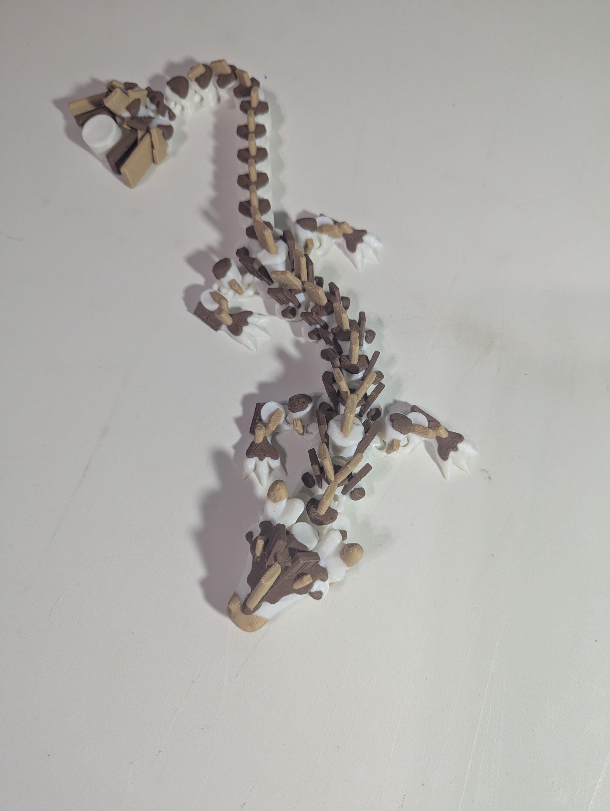 S’mores Dragon Articulated 3D-Printed Flexible Campfire Food Dragon Fantasy Creature Fidget Multiple Sizes