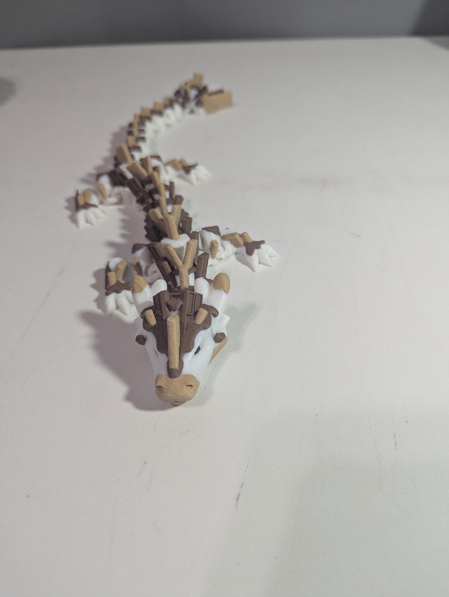 S’mores Dragon Articulated 3D-Printed Flexible Campfire Food Dragon Fantasy Creature Fidget Multiple Sizes