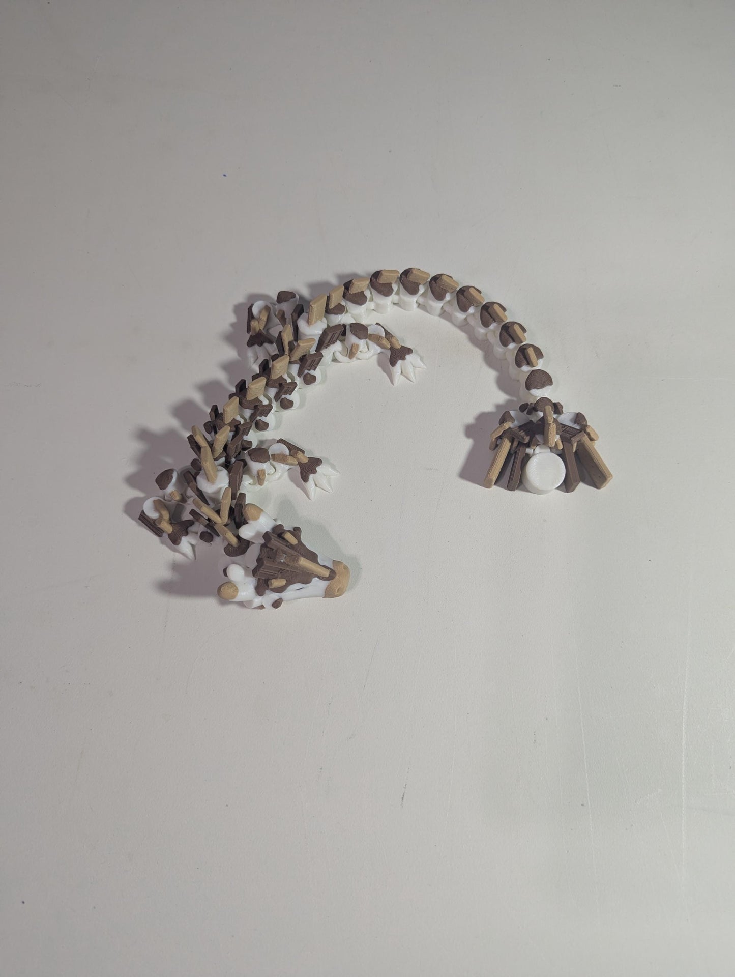 S’mores Dragon Articulated 3D-Printed Flexible Campfire Food Dragon Fantasy Creature Fidget Multiple Sizes