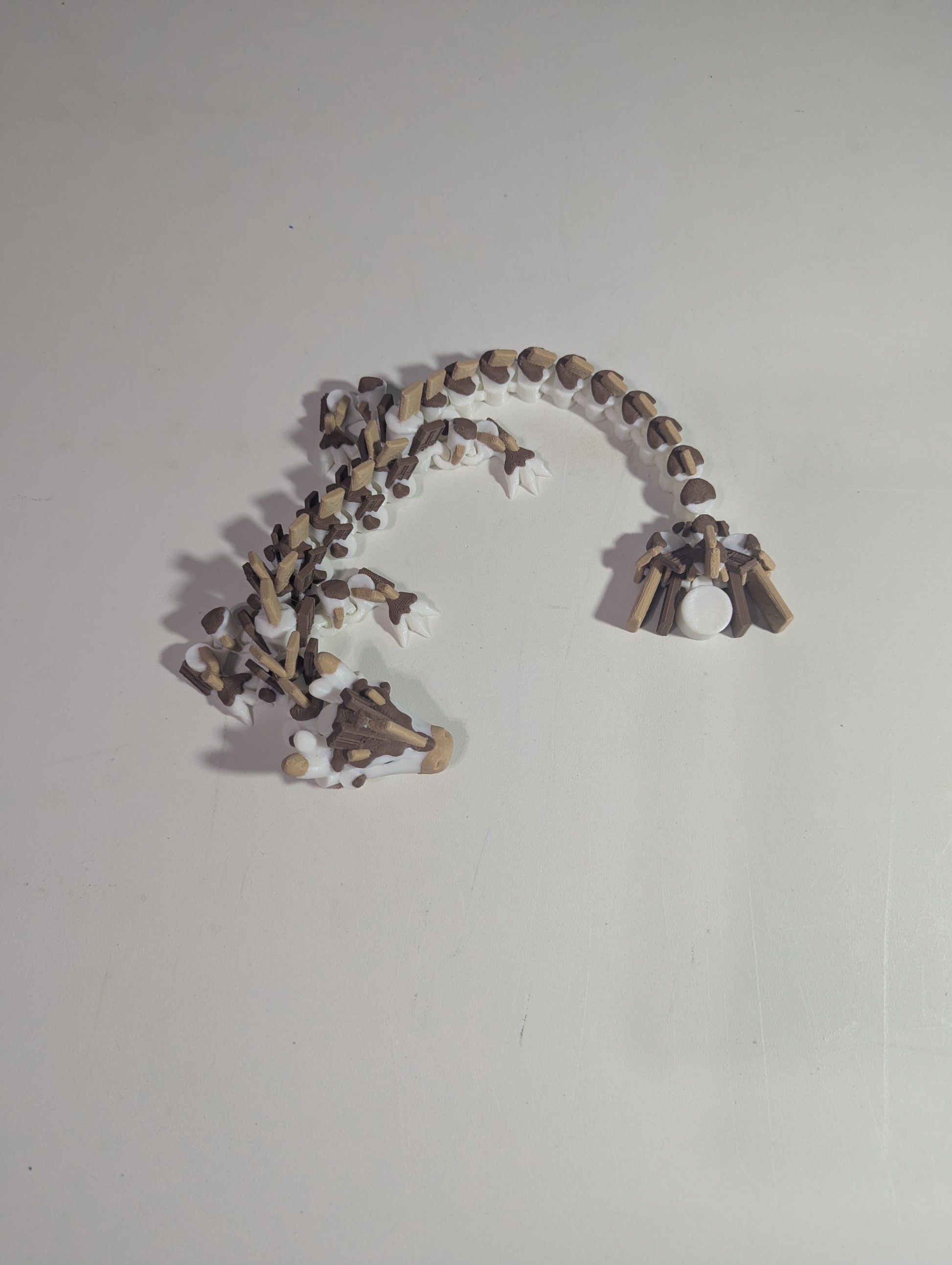S’mores Dragon Articulated 3D-Printed Flexible Campfire Food Dragon Fantasy Creature Fidget Multiple Sizes
