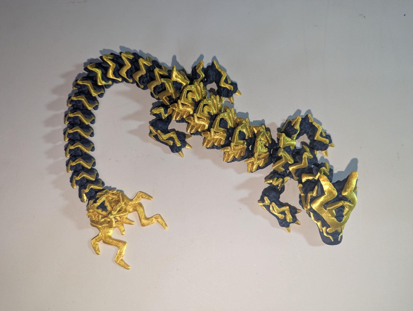 Storm Dragon Tempest 3D-Printed Articulated Flexible Lightning Thunder Fantasy Creature Fidget Toy Multiple Sizes