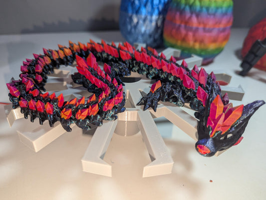 Crystal Wolf Dragon Articulated 3D-Printed Flexible Geometric Hybrid Fantasy Creature Collectible Fidget Multiple Sizes