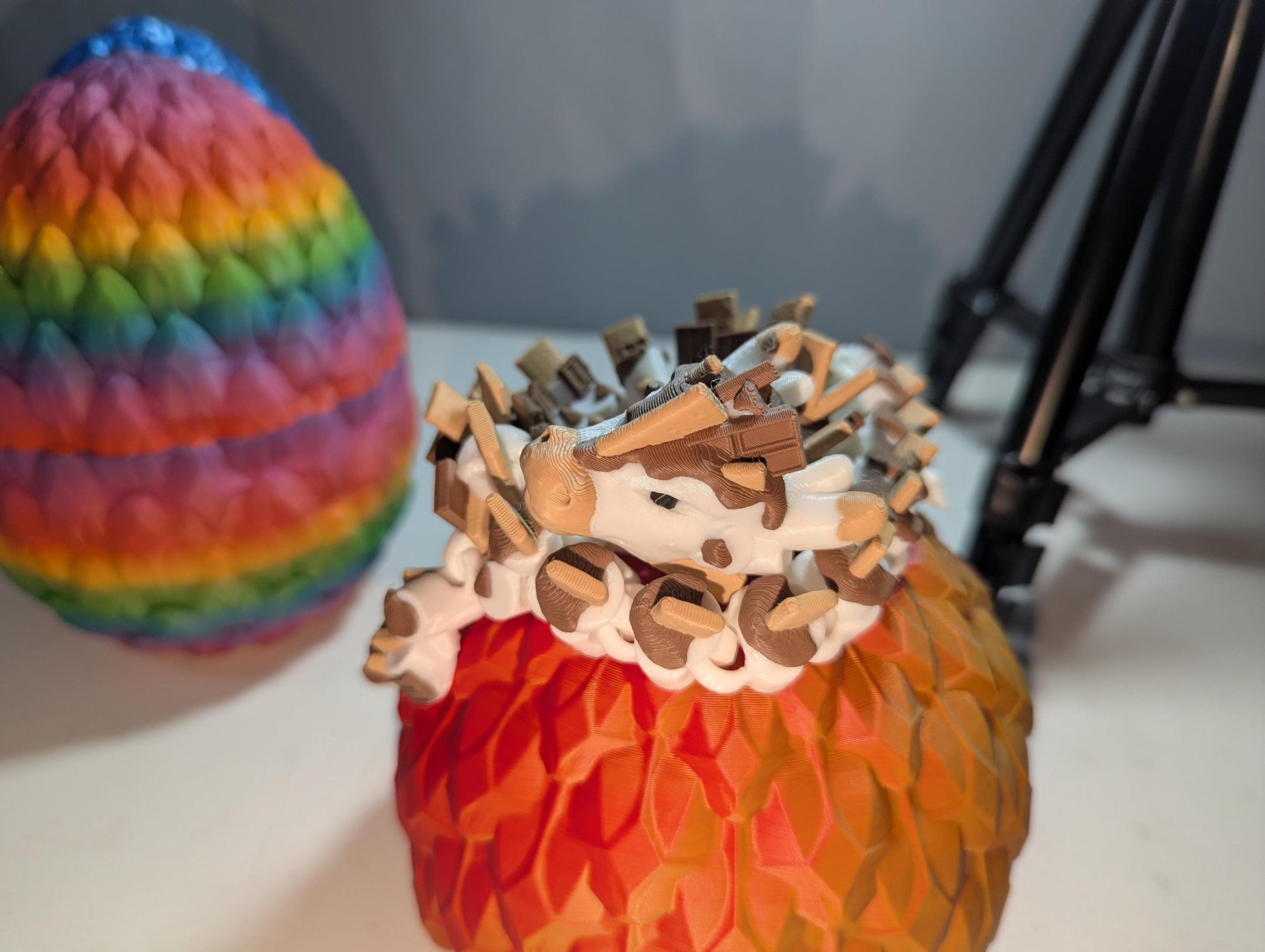 S’mores Dragon Articulated 3D-Printed Flexible Campfire Food Dragon Fantasy Creature Fidget Multiple Sizes