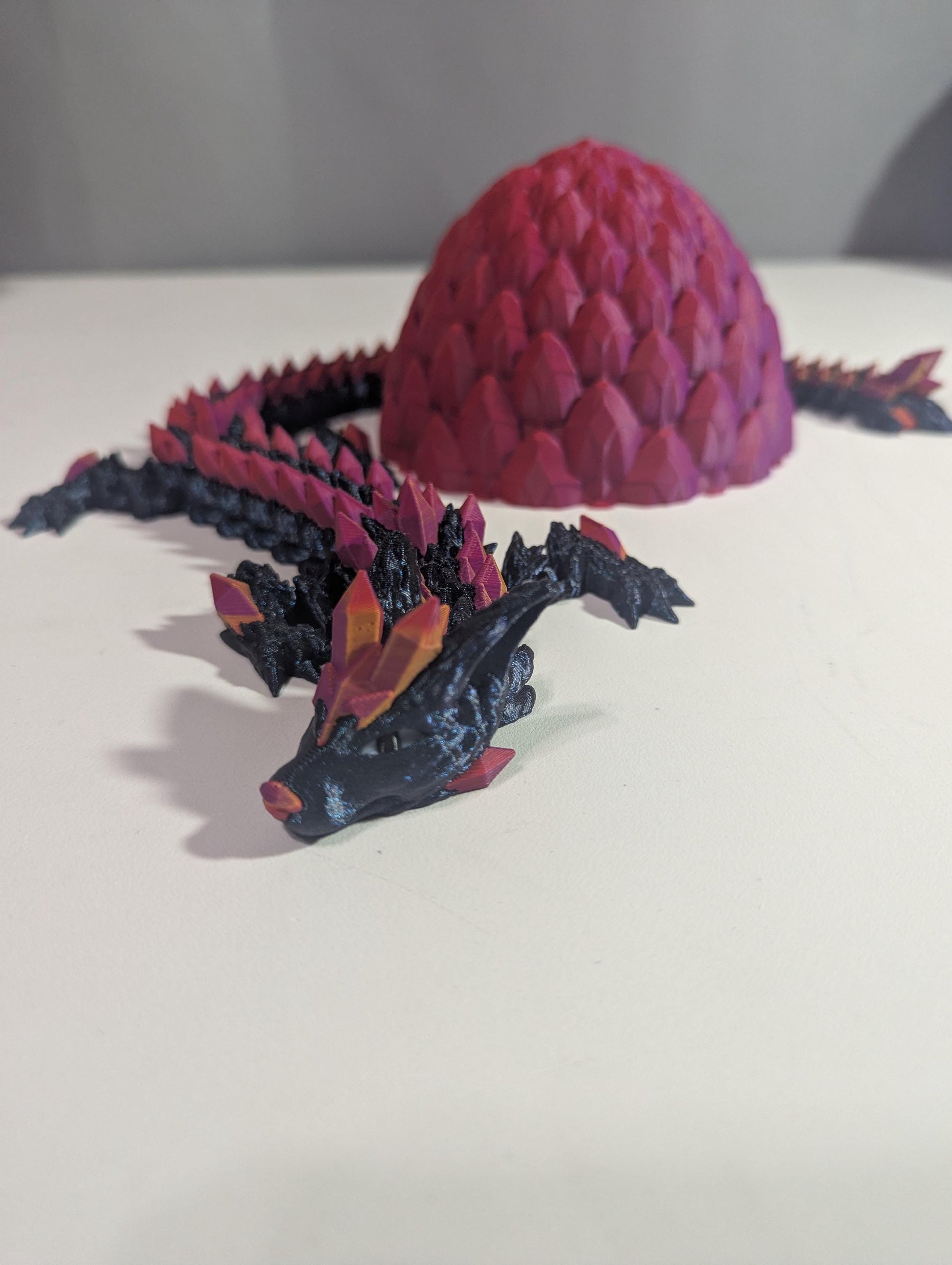 Crystal Wolf Dragon Articulated 3D-Printed Flexible Geometric Hybrid Fantasy Creature Collectible Fidget Multiple Sizes