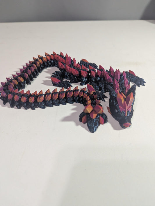 Crystal Wolf Dragon Articulated 3D-Printed Flexible Geometric Hybrid Fantasy Creature Collectible Fidget Multiple Sizes