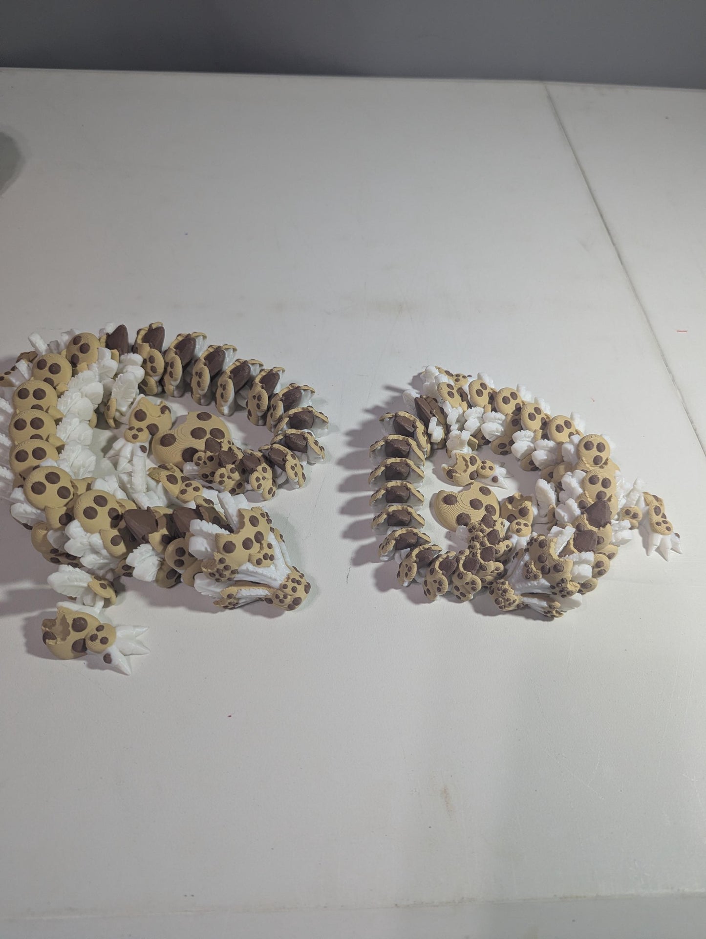 Chocolate Chip Dragon 3D-Printed Articulated Cookie Fantasy Creature Flexible Fidget Toy Collectible Multiple Sizes