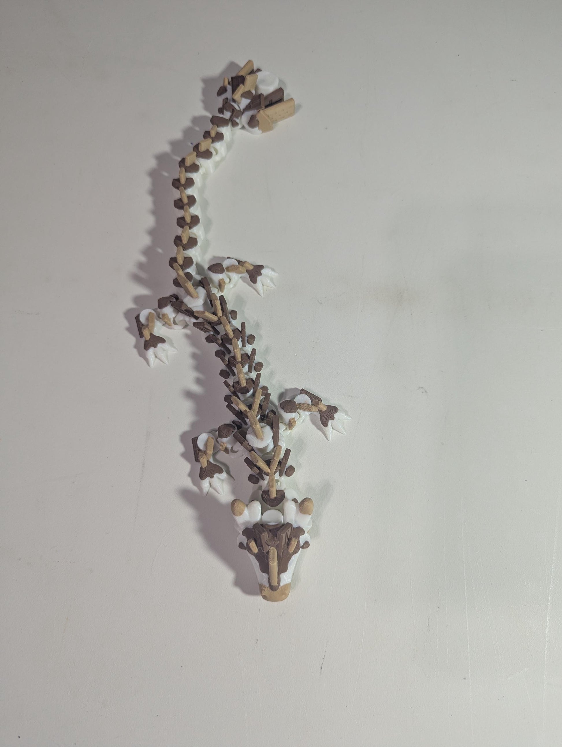 S’mores Dragon Articulated 3D-Printed Flexible Campfire Food Dragon Fantasy Creature Fidget Multiple Sizes